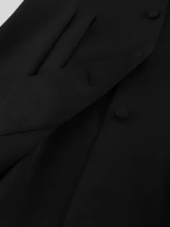 Blazer noir pour femme Hourglass Tailored - Veste structurée à épaules dénudées et boutonnage simple - Vêtement de travail décontracté chic 2026