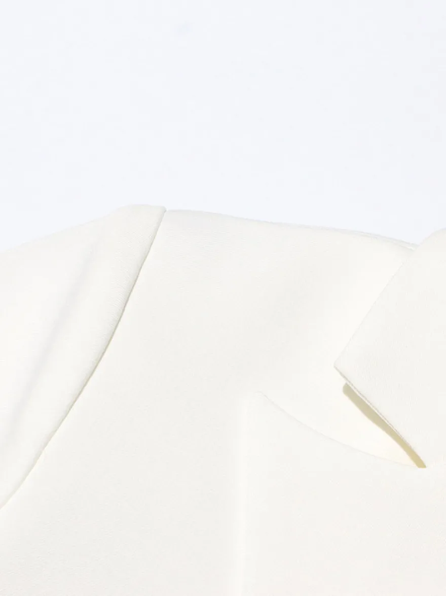 Blazer pour femme col en V manches longues découpées vêtement d'extérieur