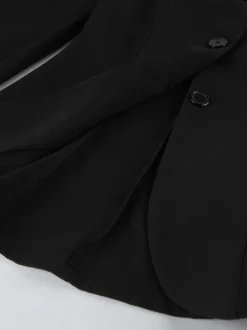 Blazer péplum vintage pour femme - Veste cintrée à manches bouffantes et col montant - Vêtement d'extérieur chic pour les fêtes de printemps 2026