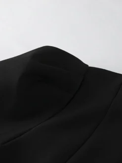 Blazer péplum vintage pour femme - Veste cintrée à manches bouffantes et col montant - Vêtement d'extérieur chic pour les fêtes de printemps 2026