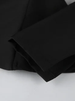 Blazer péplum vintage pour femme - Veste cintrée à manches bouffantes et col montant - Vêtement d'extérieur chic pour les fêtes de printemps 2026