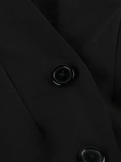 Blazer péplum vintage pour femme - Veste cintrée à manches bouffantes et col montant - Vêtement d'extérieur chic pour les fêtes de printemps 2026
