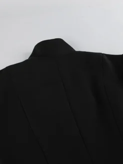 Blazer péplum vintage pour femme - Veste cintrée à manches bouffantes et col montant - Vêtement d'extérieur chic pour les fêtes de printemps 2026