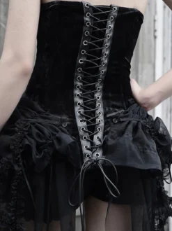 Bloomers à volants style gothique Lolita short noir Lolita
