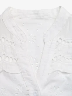 Blouse blanche pour femme col en V manches courtes style décontracté top d'été