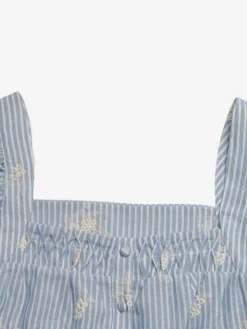 Blouse pour femme bleu ciel clair à col carré haut décontracté sans manches