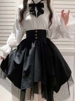 Blouses académiques Lolita à volants et manches longues Top Lolita chemise blanche