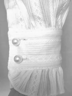Blouses gothiques lolita haut lolita volants manches longues chemisier rayures chemise lolita blanche