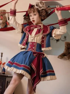 Blouses Idol Lolita Haut Lolita Blanc Écru Manches Longues Nœuds Chemise Lolita