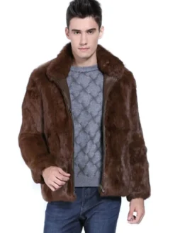 Blouson aviateur en fausse fourrure des hommes