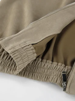 Blouson bomber femme en suédine synthétique - Fermeture éclair rétro ourlet élastique coupe décontractée - Collection printemps 2026
