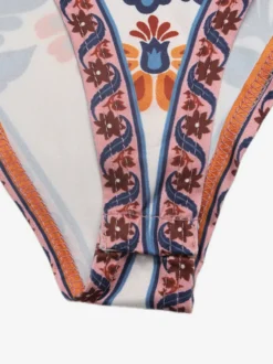 Body sans manches bordeaux à lacets dos nu asymétrique imprimé bohème haut pour femme