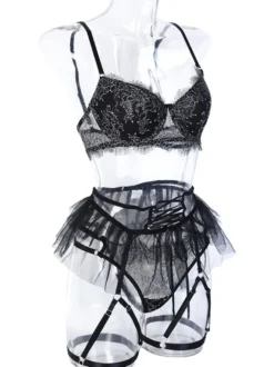 Body Teddies Lingerie Sexy Creusant Femme avec Bretelles à Col Décolleté en V Coupe Cintrée à Lacets Unicolore