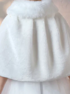Boléro de fille de fleur cape fille ivoire