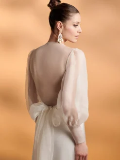 Boléro de marée cape de mariée en organza