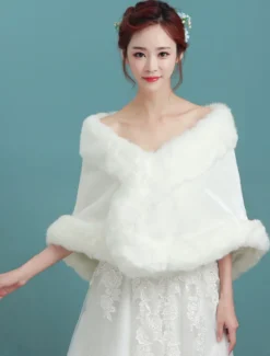 Boléro fête de mariage en angora ivoire