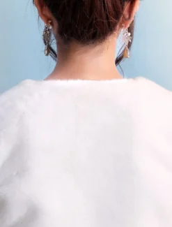 Boléro fête prénuptiale en angora ivoire