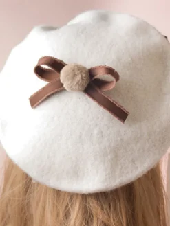Bonnet Lolita Sweet Lolita Bow Laine de laine Déguisements Halloween