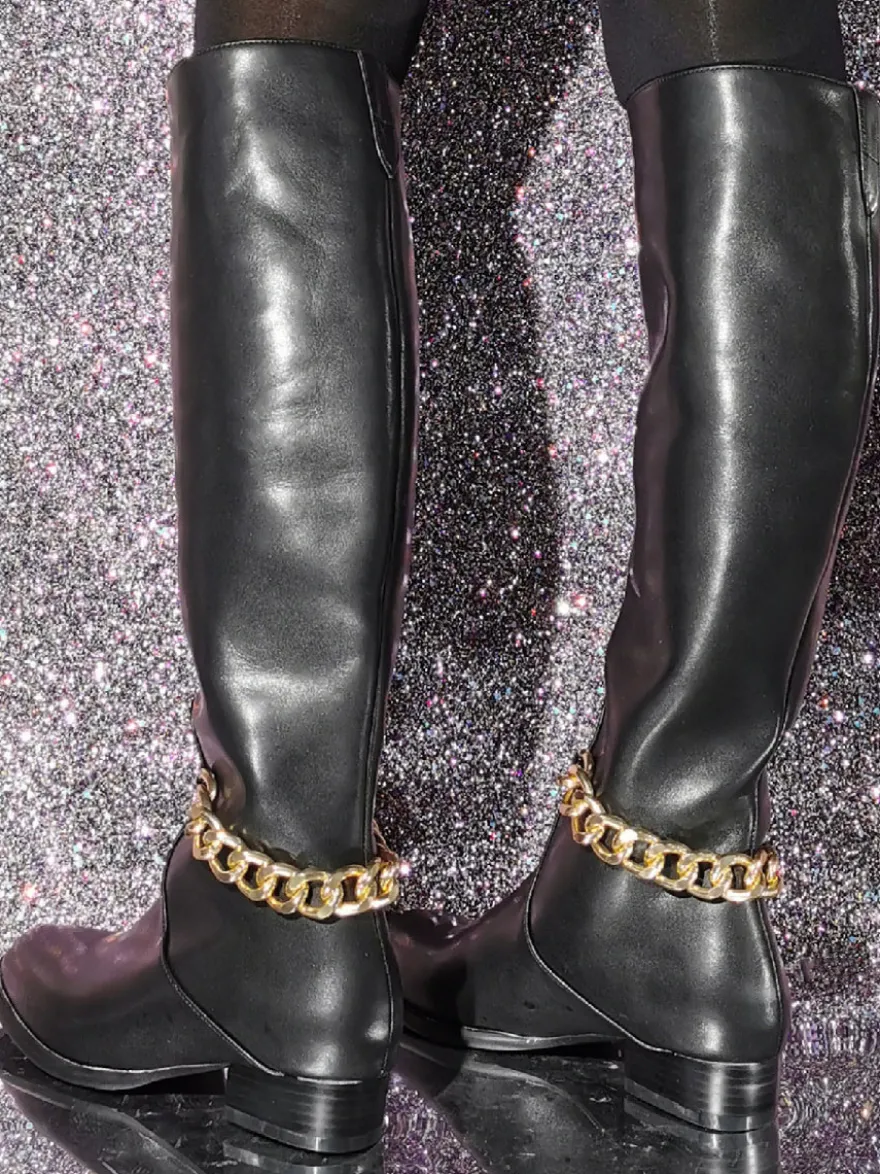 Bottes Au Genou En Cuir PU Pour Femmes