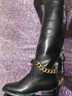 Bottes Au Genou En Cuir PU Pour Femmes