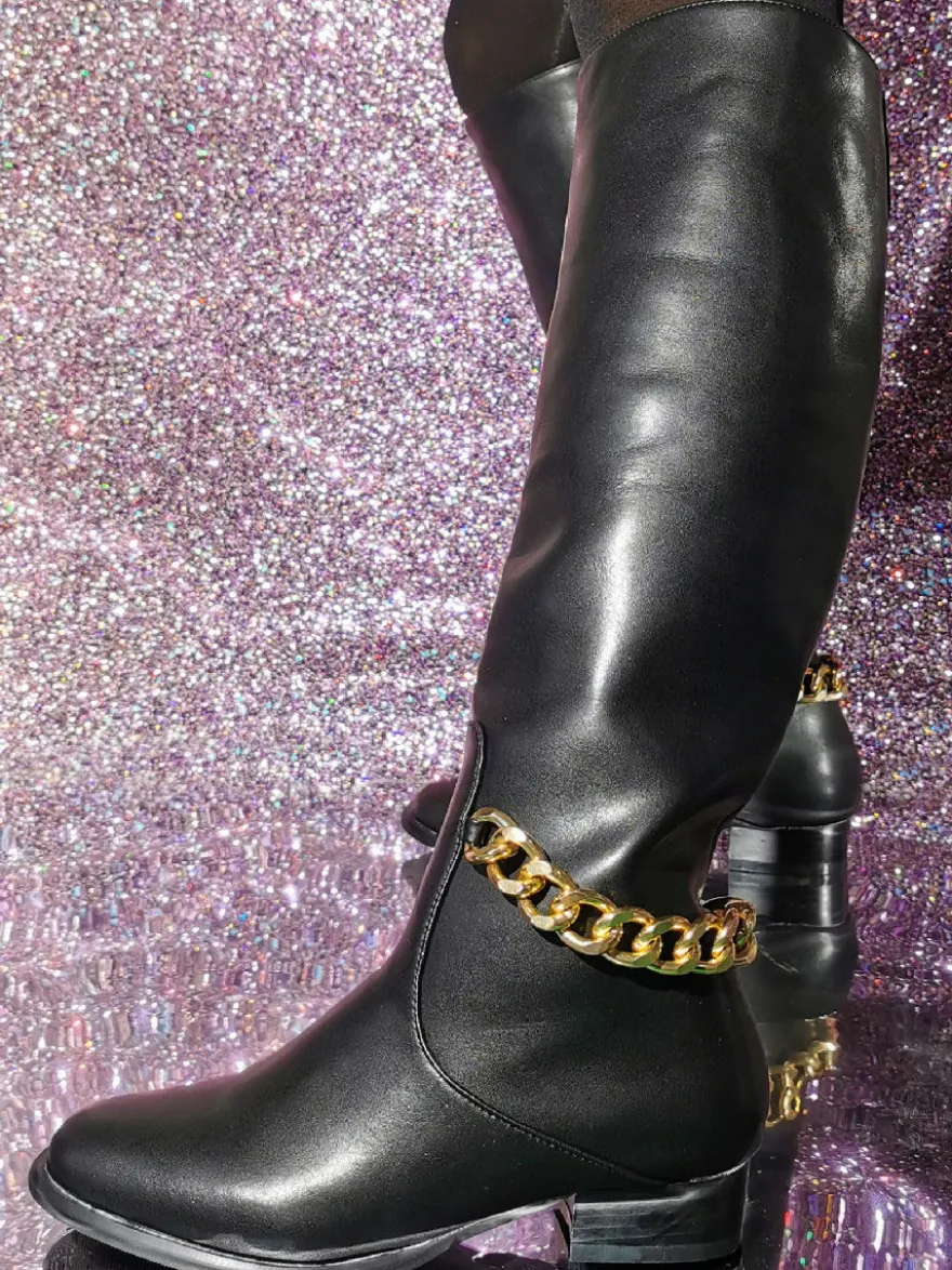Bottes Au Genou En Cuir PU Pour Femmes