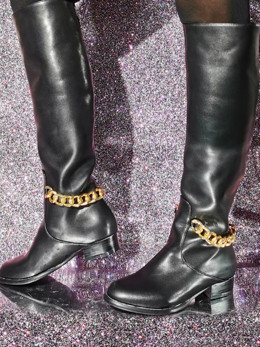 Bottes Au Genou En Cuir PU Pour Femmes