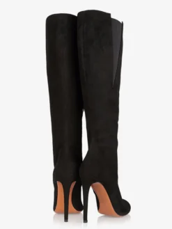 Bottes au genou pour femmes bottes hautes noires à talons aiguilles chics