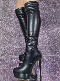 Bottes au genou sexy à talons aiguilles chaussures femmes