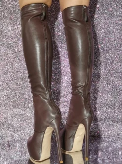 Bottes au genou sexy à talons aiguilles chaussures femmes