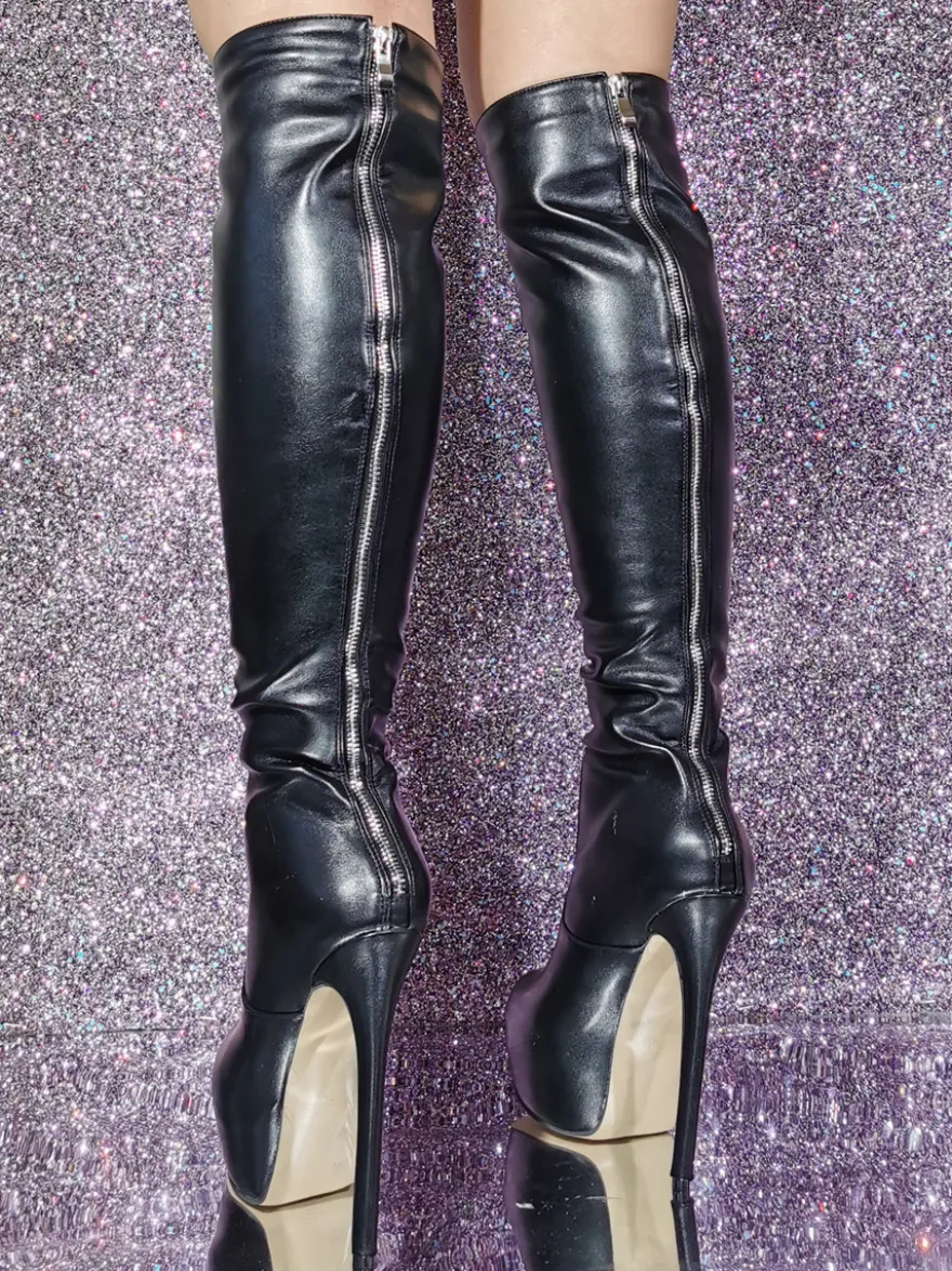 Bottes au genou sexy à talons aiguilles chaussures femmes