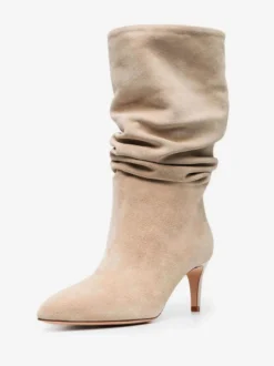 Bottes au Genou à Talons Hauts avec Bout Pointu Unicolore