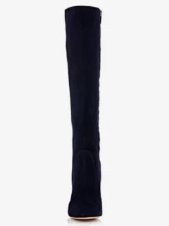 Bottes chaussures en daim noires Bottes à talons épais