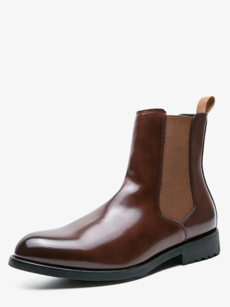 Bottes Chelsea classiques noires à enfiler pour homme bout pointu talons bas