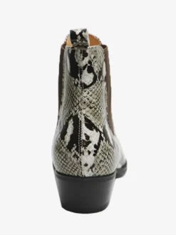 Bottes Chelsea pour hommes bottes courtes en cuir de vache à imprimé serpent bout pointu fermeture éclair à la cheville