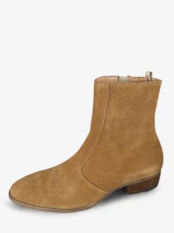 Bottes Chelsea pour hommes Bottines courtes à bout carré en cuir orange