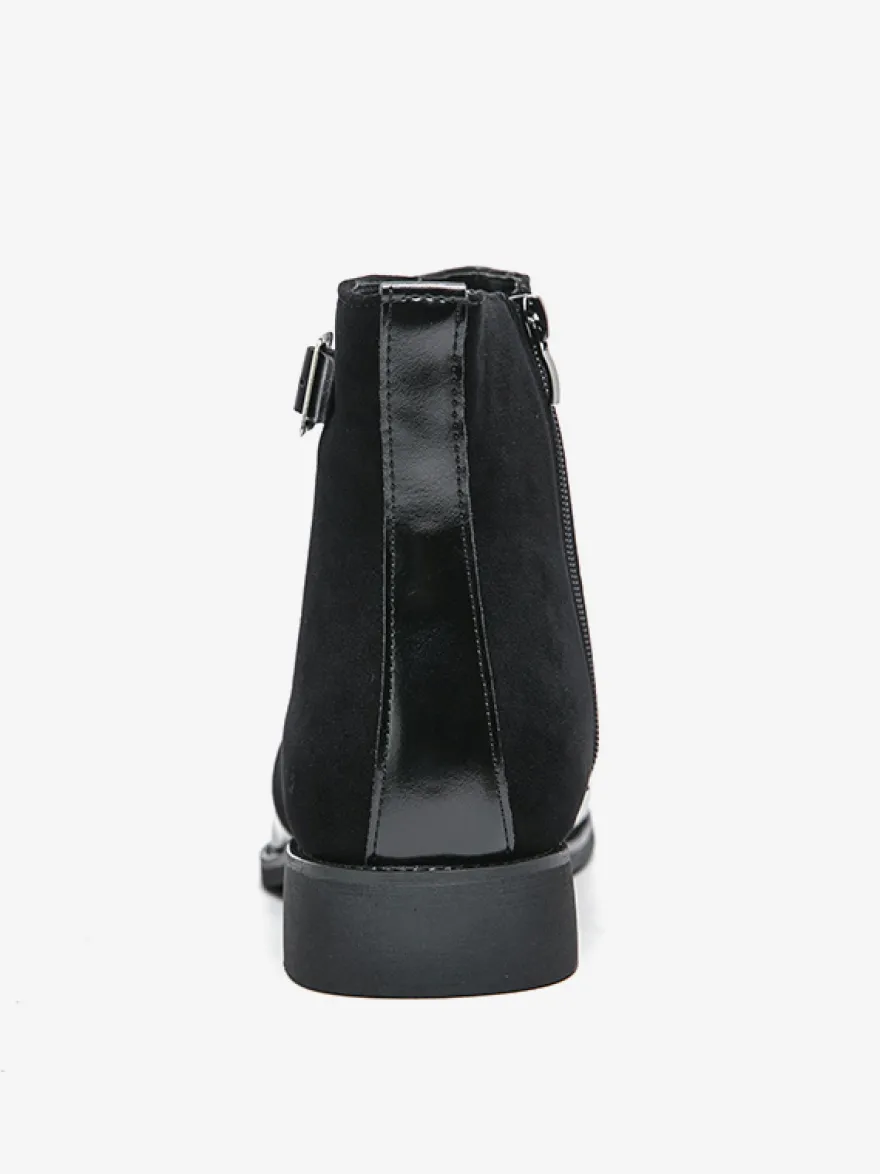 Bottes Chelsea pour hommes en cuir PU noir