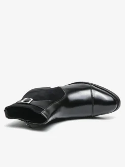 Bottes Chelsea pour hommes en cuir PU noir