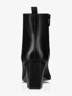 Bottes Chelsea à talon bloc pour hommes en cuir PU noir à bout pointu style rock