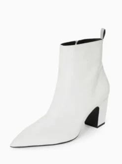 Bottes Chelsea à talon bloc pour hommes en cuir PU noir à bout pointu style rock
