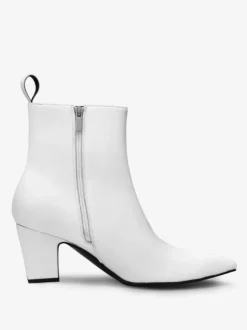 Bottes Chelsea à talon bloc pour hommes en cuir PU noir à bout pointu style rock