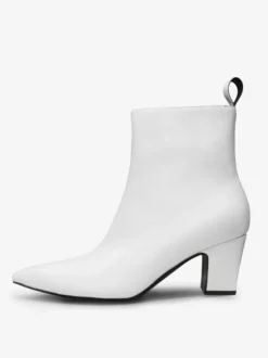 Bottes Chelsea à talon bloc pour hommes en cuir PU noir à bout pointu style rock