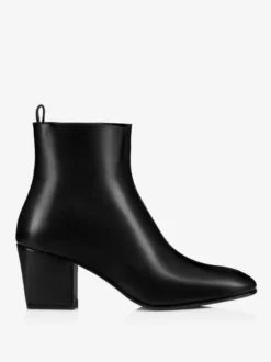 Bottes courtes noires à talons carrés et bout pointu pour homme idéales pour les soirées et les bals de promo
