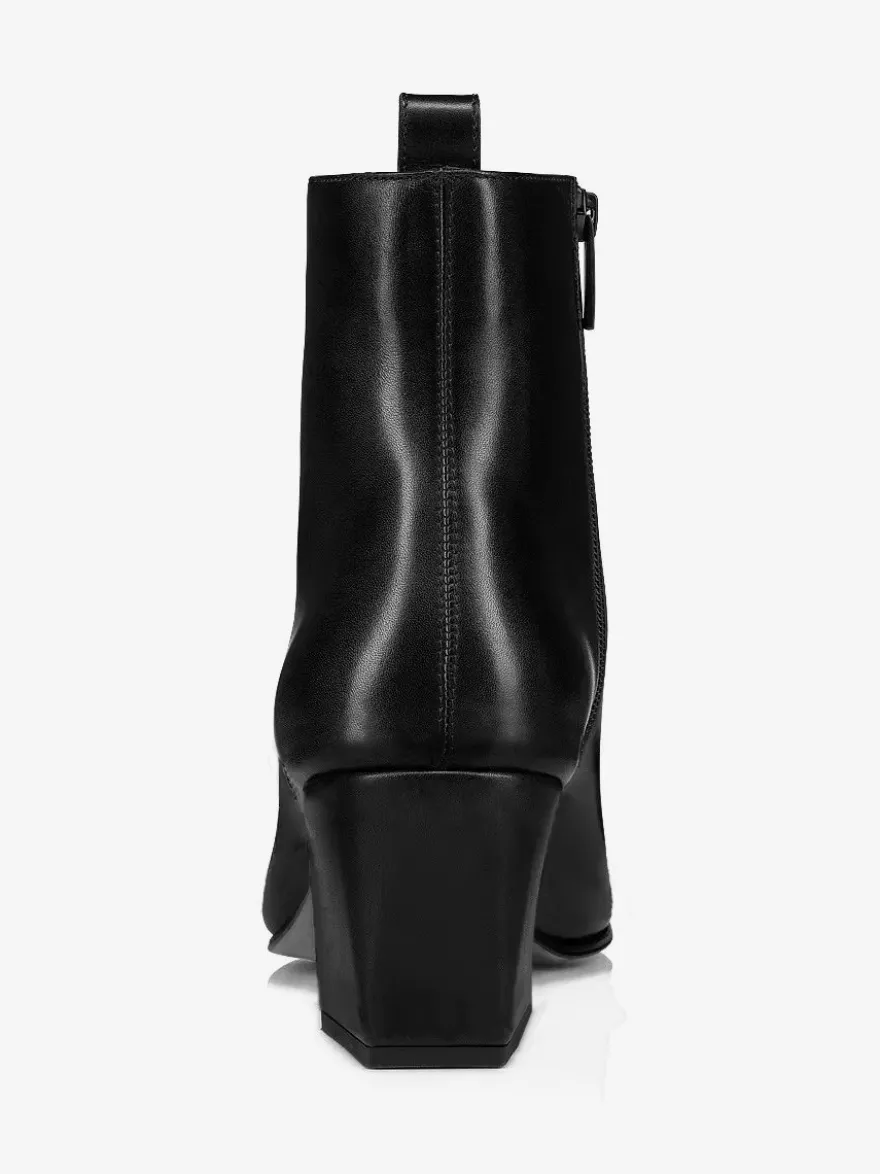 Bottes courtes noires à talons carrés et bout pointu pour homme idéales pour les soirées et les bals de promo