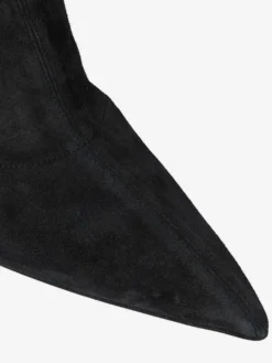 Bottes cuissardes en daim à talons hauts et bout pointu