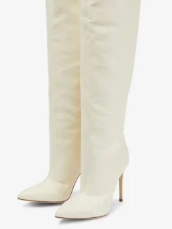 Bottes cuissardes grandes tailles à bout pointu et talons hauts