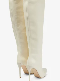Bottes cuissardes grandes tailles à bout pointu et talons hauts