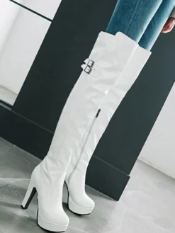Bottes cuissardes noires Bottes femme à talons hauts