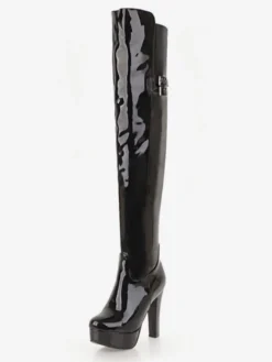 Bottes cuissardes noires Bottes femme à talons hauts