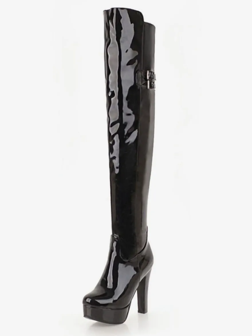 Bottes cuissardes noires Bottes femme à talons hauts