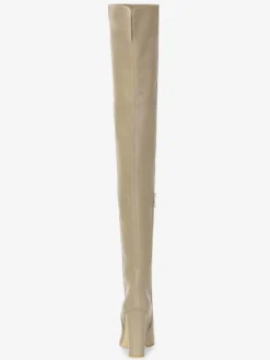 Bottes cuissardes pour femmes couleur unie bout pointu talon épais cuissardes